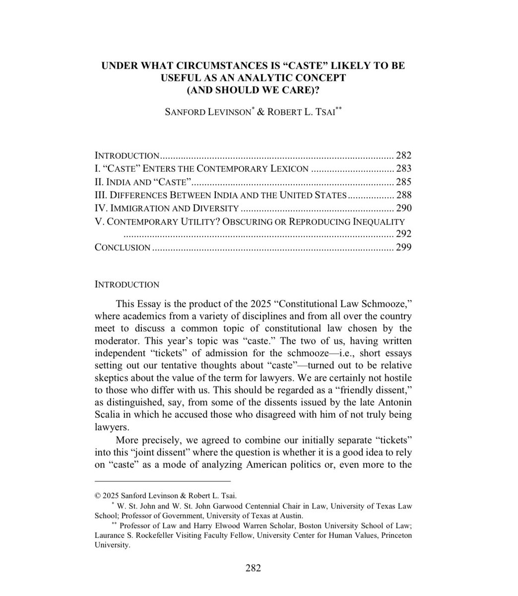 robertltsai's tweet image. Now in print: Is “Caste” still a useful concept? (with Sandy Levinson) @MdLRev bit.ly/4akuBmS