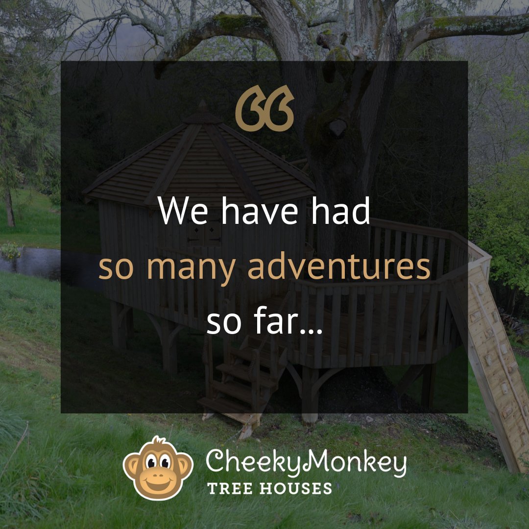 "We have had so many adventures so far, from being forest explorers, to race car drivers (yes, that is possible in the tree house!) to having picnics on the deck." 🌳 Review from Mara, Ilyas, Elijah and Joshua

#treehouse #treehousebuild #gardeninspo #childhood #outdoor
