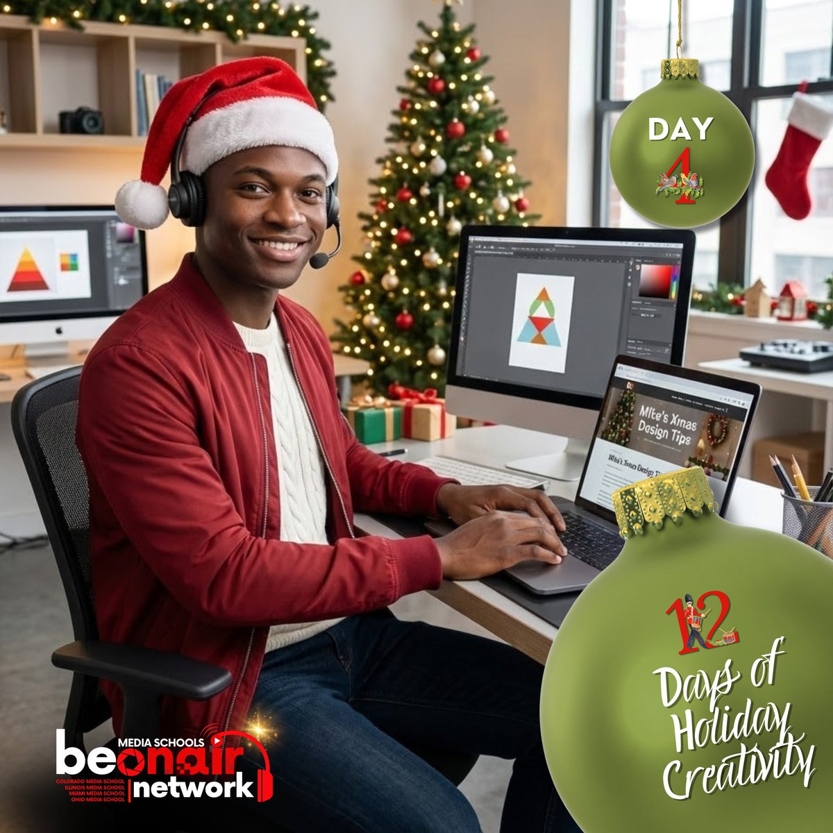 OhioMediaSchool's tweet photo. #12DaysOfCreativity at the @BeonairNetwork of Media Schools! 🎉 Day 4 Challenge: Blog It Out! 📝💻
Here's your challenge: If you could write a #blog post about anything right now, what would the title be?
Drop your blog title idea in the comments below!
#Mediamakers #Beonair https://t.co/g7IKCM2d8d