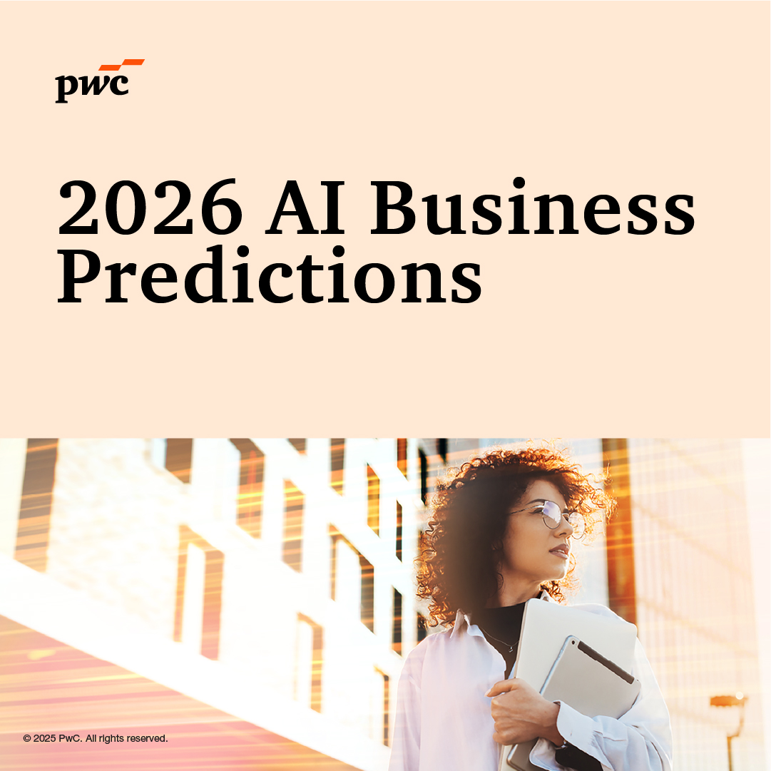 PwC just released our 2026 AI Business Predictions — and the pattern is clear. Some companies are turning AI into enterprise value; others are still piloting. Here’s what’s changing. 

Read the full report: pwc.to/3MxTeTg