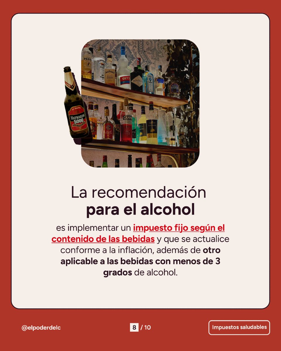 elpoderdelc's tweet image. ✅💰Elevar los impuestos a las bebidas alcohólicas es una medida efectiva para reducir su consumo, especialmente entre jóvenes y poblaciones vulnerables.
Desde la Red de Accion Sobre Alcohol, demandamos una política nacional integral sobre este producto, alineada con las…