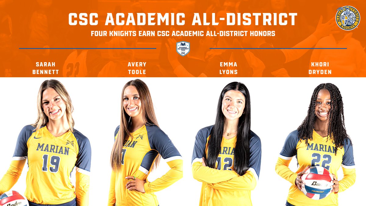 MUKnights's tweet photo. Congratulations to Emma Lyons, Avery Toole, Sarah Bennett, and Khori Dryden on being named to the @CollSportsComm Academic All-District Team!
https://t.co/W3xhJAMlU1 https://t.co/w2kKiUoqve