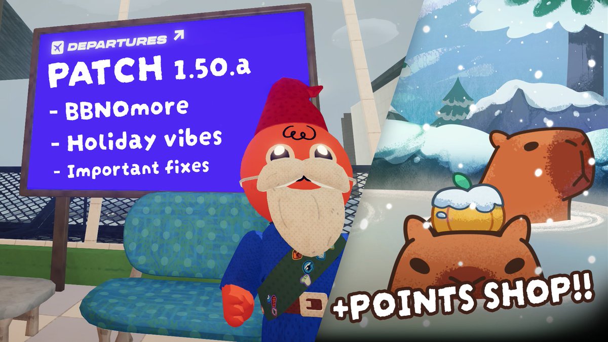 AggroCrabGames's tweet image. WINTER PATCH IS HERE + BBNOMORE CONCERT + WHAT'S NEXT???

thanks for tuning in for the concert! 

this is the LAST MAJOR patch for 2025 - throw some snowballs at your fellow scouts and we'll see you in the new year ‼️