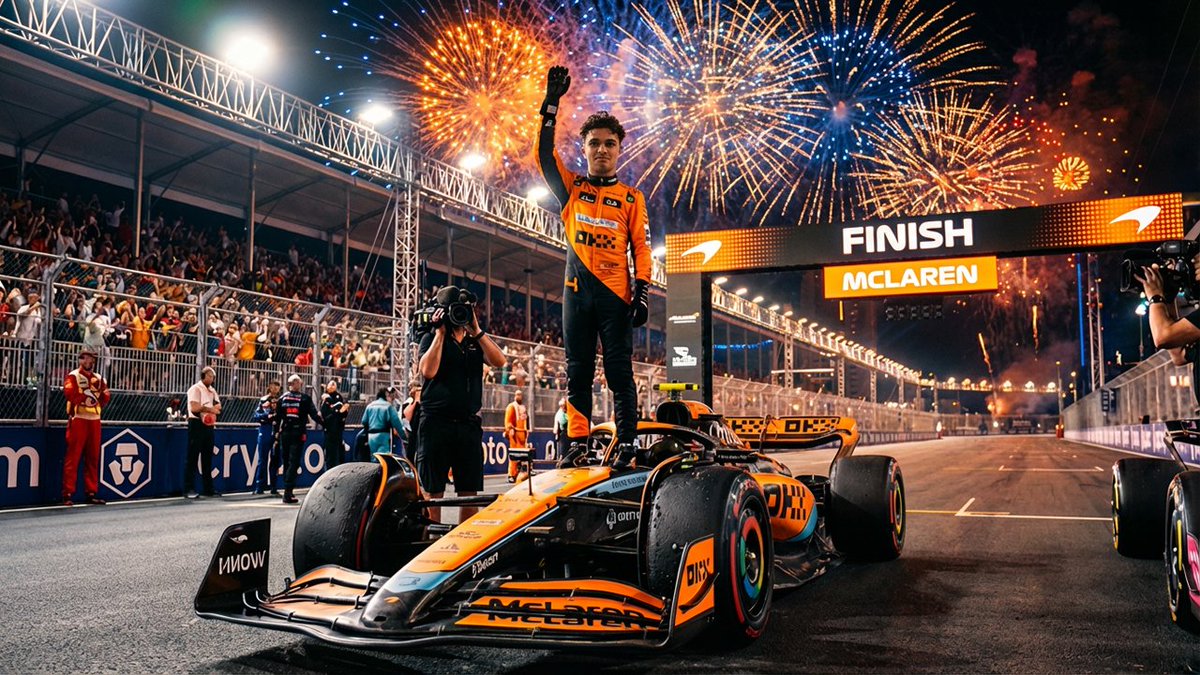 0zenski's tweet photo. Commemorative poster celebrating Lando Norris’s Formula 1 victory on December 7, 2025, highlighting his exceptional performance, talent, and this defining moment of the season. @LandoNorris 
#DesignInspiration #F1 #landonorris #AbuDhabiGP  #McLaren https://t.co/qOLue7u2VM