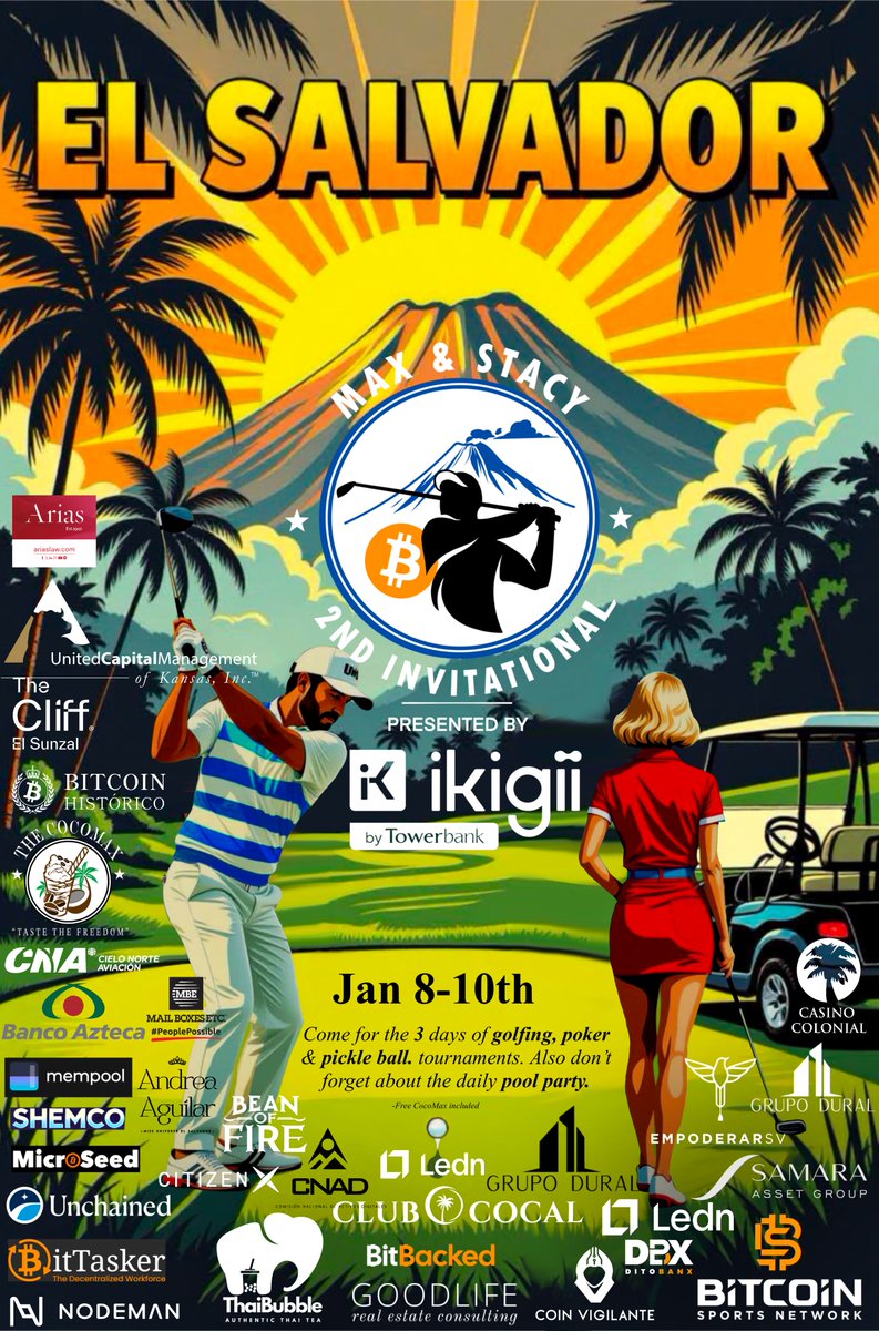 MaxAndStacyGolf's tweet photo. If you will be coming to the Max &amp; Stacy Invitational in January, CocoMax will be provided as a complementary drink from our Sponsor @mempool as signal for the greatest Bitcoin Sporting Event of the year https://t.co/GQHwPEwPjE