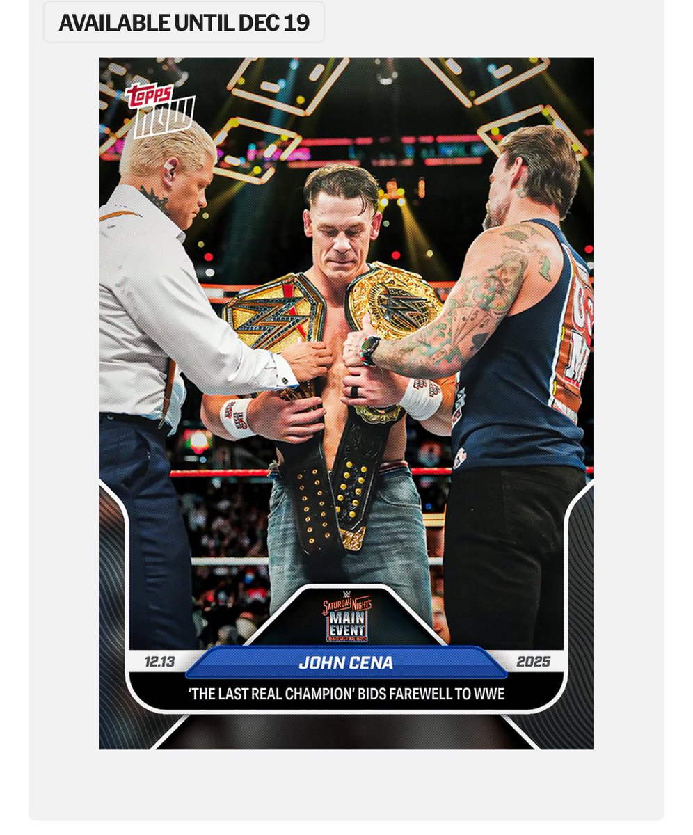 ahhhhhrexa's tweet image. 🚨Giveaway 🚨

In honor of getting a CodyPunk card, in honor of Cena’s retirement, and it being my birthday month I am holding another giveaway! 

I want to give away 7 cards to 7 lucky people! 

To enter: 
- retweet this 
- like this
- comment a gif of one of these three…