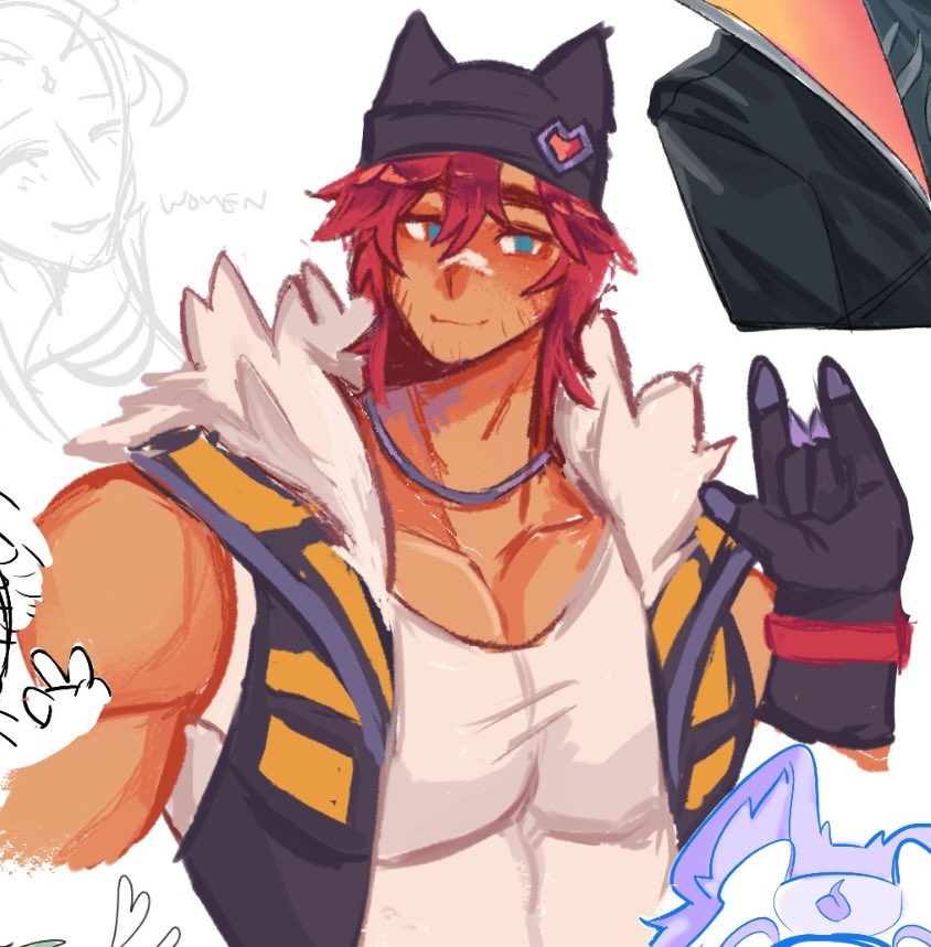 wolfboybara's tweet image. the other sett from lol i drew on magma once!!!