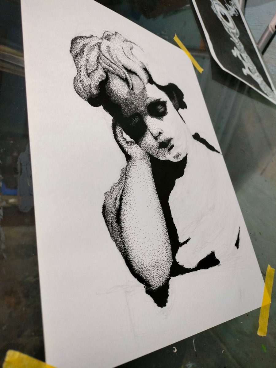 MFSwardika's tweet image. padahal cuma pake ukuran a4 tapi ngerjainnya setengah mampus. begitulah kalo pake teknik doting #wip