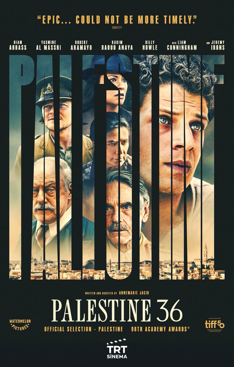 TRT ortak yapımı ve Filistin’in Oscar adayı “Filistin 36” filmimiz, 98. Akademi Ödülleri’nde En İyi Uluslararası Film kategorisinde kısa listeye kaldı. 👏

Filistin’in tarihine ışık tutan bir hikâyeyi, sinemanın gücüyle dünyaya taşımaktan gurur duyuyoruz.

#TRTSinema #Palestine36