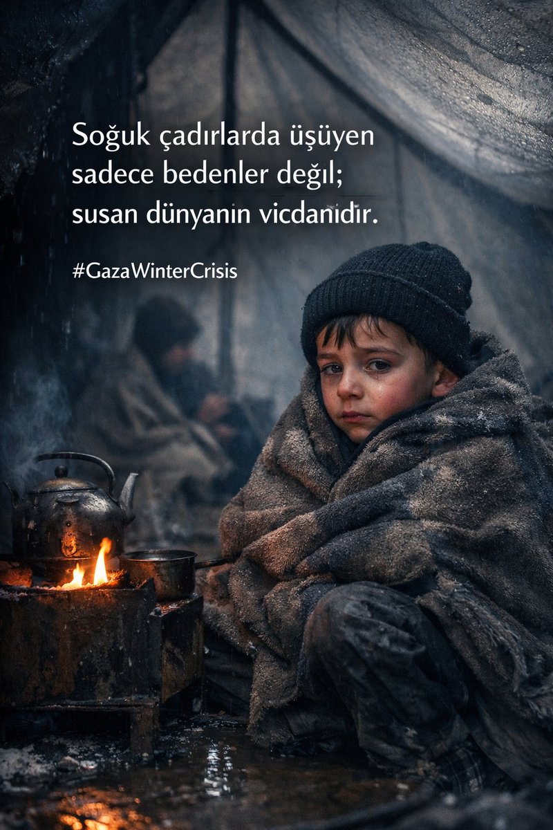 Gazze’de kış sert, dünya daha sert.#GazaWinterCrisis