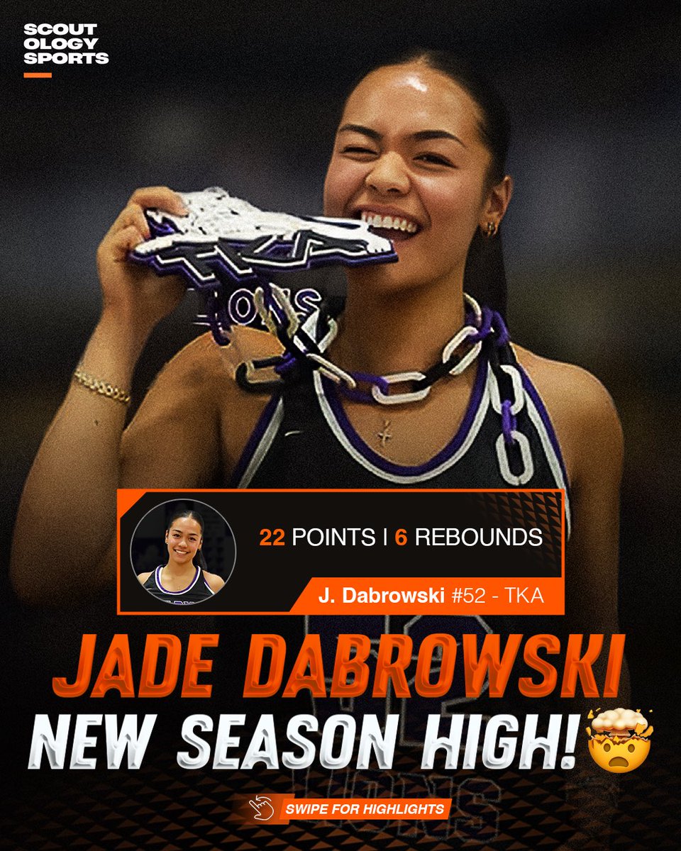 TheScoutology's tweet photo. Our Aussie is lookin’ reallllly comfortable in Tennessee.😮‍💨 // @jadedabrowski 👑

Jade [‘28] went off for 22 points &amp; 6 rebounds, leading @TKALadyLionsWBB over Providence Academy.

Did we mention she’s only been in the U.S. for two months?😅

Highlights: https://t.co/dWSOD09af1