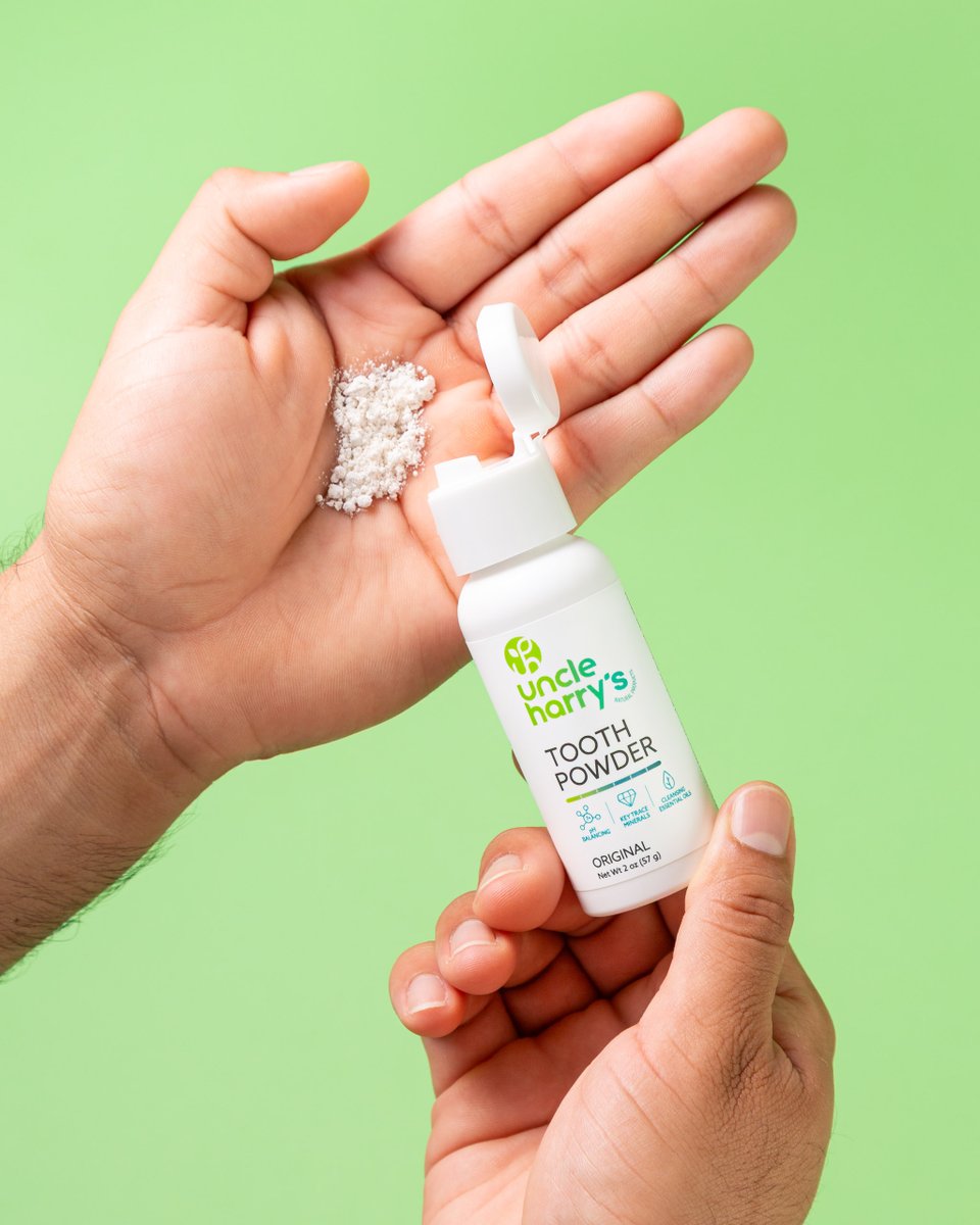 uncle_harrys's tweet image. Our Tooth Powder strengthens enamel while providing a gentle polish and refreshing herbal taste, making it ideal for daily oral hygiene!

#ToothPowder #Remineralization #OralCare #PNW #Peppermint #OralHealth #OralHygiene #EssentialOils #Fresh #Natural #UncleHarrys