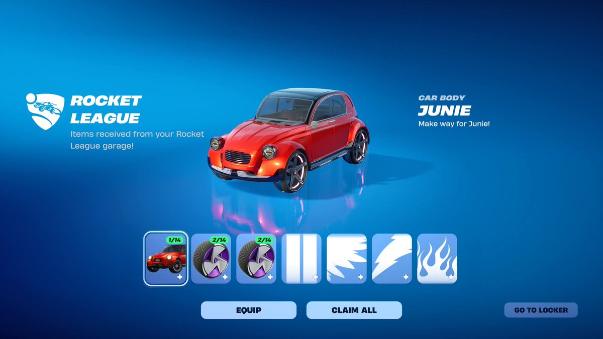 GelosGames_uefn's tweet image. Grab a Free Car by playing a Rocket League! 

This month you can get free car  Junie. 
Note: you must have the Crew Pass &amp;amp; log in to Rocket League to claim it.

Are you grabbing it? 😀

#fortnite #EpicPartner