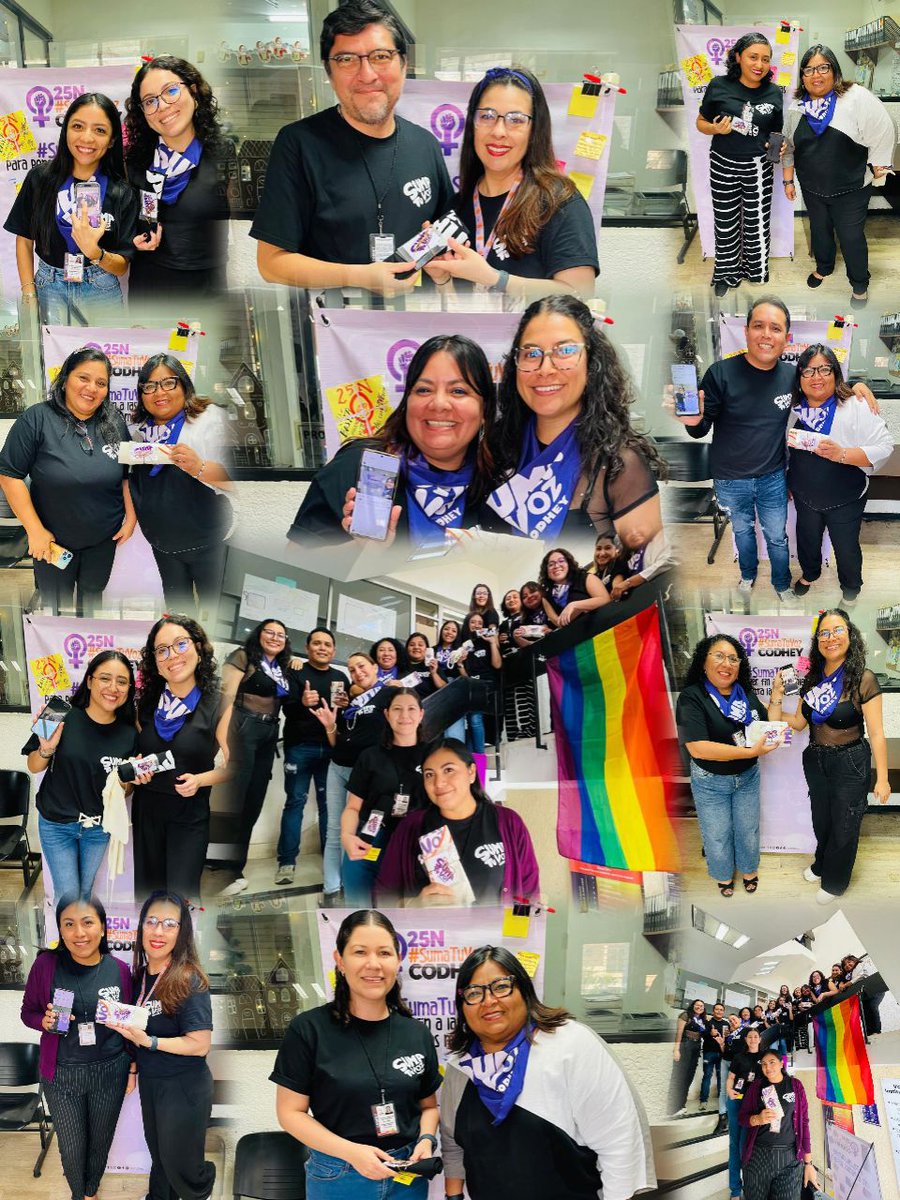 codhey's tweet image. 💜🗣️ En el 25N, en CODHEY abrimos un espacio para escuchar y nombrar lo que muchas personas viven en silencio. En las lonas, el personal dejó mensajes que fortalecen el respeto y la igualdad. Gracias por sumarse. #SumaTuVoz #CODHEY