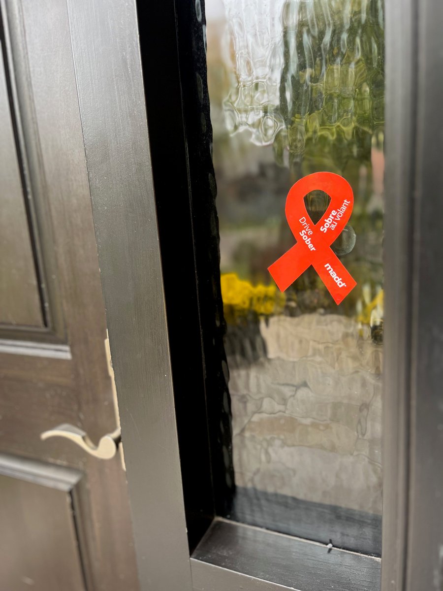 maddcanada's tweet photo. Displaying MADD Canada’s red ribbon is a symbol of a person’s commitment to always drive sober. It is also a tribute to the thousands of Canadians who are killed and injured in crashes involving alcohol, cannabis and other drugs. Show us where you put your #ProjectRedRibbon! https://t.co/dm2xNMvk5H