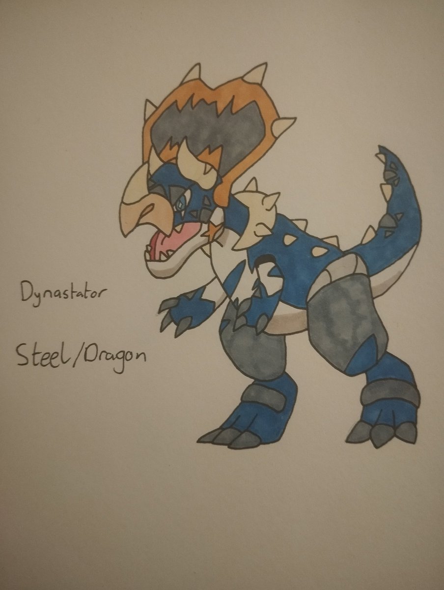 photon_opal's tweet photo. Decided to knock out another Vtuber #Fakémon idea that came to mind. This time for @dynobluevt . Whenever I see Dynos design my brain automatically registers the Ultimasaurus. So that's what I did hehe. What ya think???
#PokemonLegendsZA #Pokemon #Dynart https://t.co/RZRttVWCAZ
