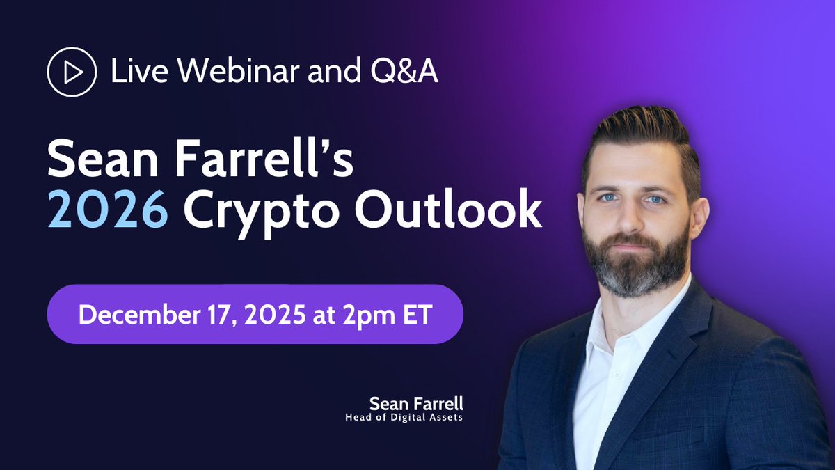 fs_insight's tweet image. What’s next for crypto in 2026?

Join us tomorrow, December 17 at 2pm ET for a live presentation of @SeanMFarrell’s 2026 Crypto Outlook.

As crypto enters a pivotal phase, Fundstrat will break down the key forces driving the next major move and where investors could find an edge.…