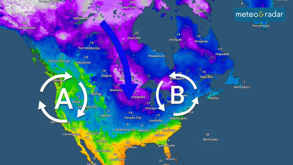 AssoClimatoReal's tweet image. L'Amérique du Nord a enregistré des valeurs de #gel qui n'ont jamais été mesurées en décembre. Certains endroits sont tombés à -50°C, avec -53°C au Yukon par exemple 🥶Néanmoins, le bilan planétaire est déjà prêt : 2025 sera "l'une des trois années les plus chaudes" (*)🌡️