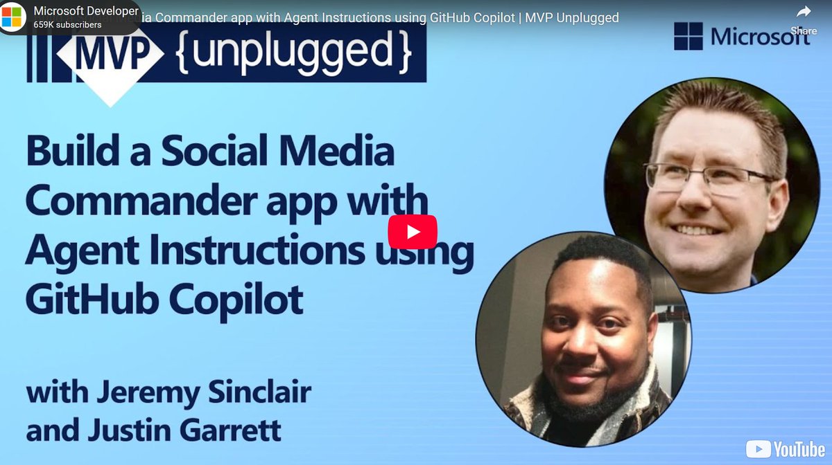 MVPAward's tweet image. 🚀 Introducing MVP Unplugged! 

We’re excited to spotlight the incredible expertise and creativity of our global MVPs with a new show hosted by Justin Garrett (msft.it/6010tW60u) from the MVP Program. 

In this first episode MVP Jeremy Sinclair (@sinclairinat0r) shares…