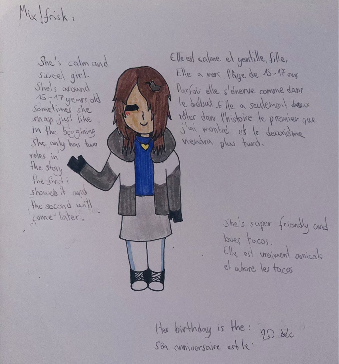nellestiadraw's tweet photo. Hello everyone! Sorry, today I won’t upload the next parts of my story, but I’ll present Mix!Sans and Mix!Frisk (my own characters from Mixtale). I’m sorry for Mix!Frisk I didn’t have much time to draw. It’s better to call Mix!Sans "Mix", easier 
#undertale #undertaleAU #Mixtale https://t.co/zyrETp0rQ9