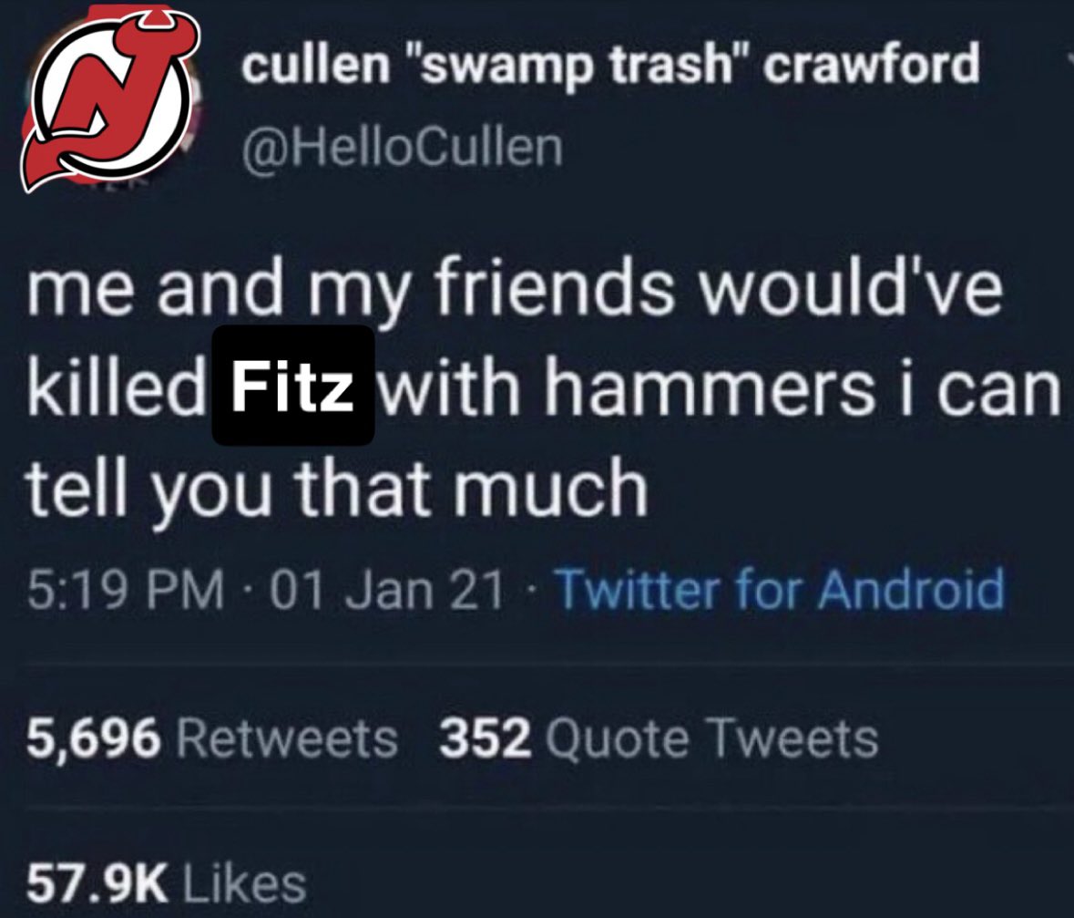 NJDevils3026's tweet photo. Come outside Fitz we just wanna talk https://t.co/QSutq2JF4d