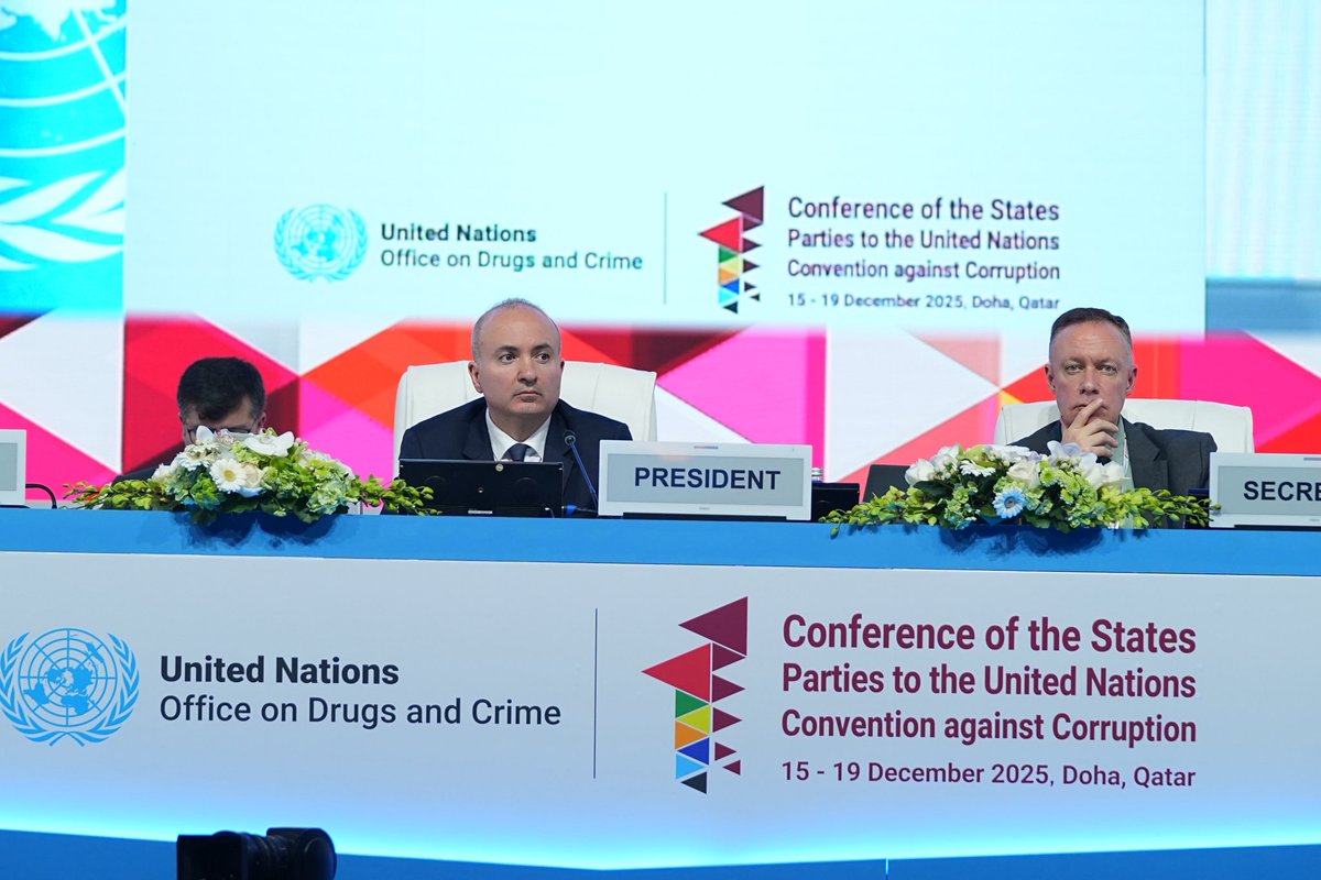 Sadigbayli's tweet image. It is an honor to be elected Vice-President of the 11th session of the Conference of States Parties to the UN Convention against Corruption, held 15–19 December in Doha, Qatar, and to chair the Plenary session during general discussion. UNCAC, a landmark anti-corruption…