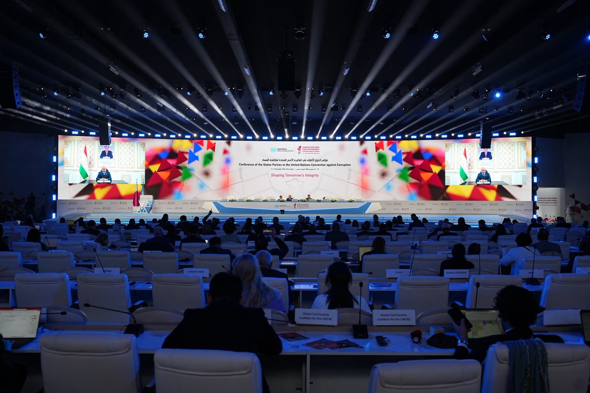 Sadigbayli's tweet image. It is an honor to be elected Vice-President of the 11th session of the Conference of States Parties to the UN Convention against Corruption, held 15–19 December in Doha, Qatar, and to chair the Plenary session during general discussion. UNCAC, a landmark anti-corruption…