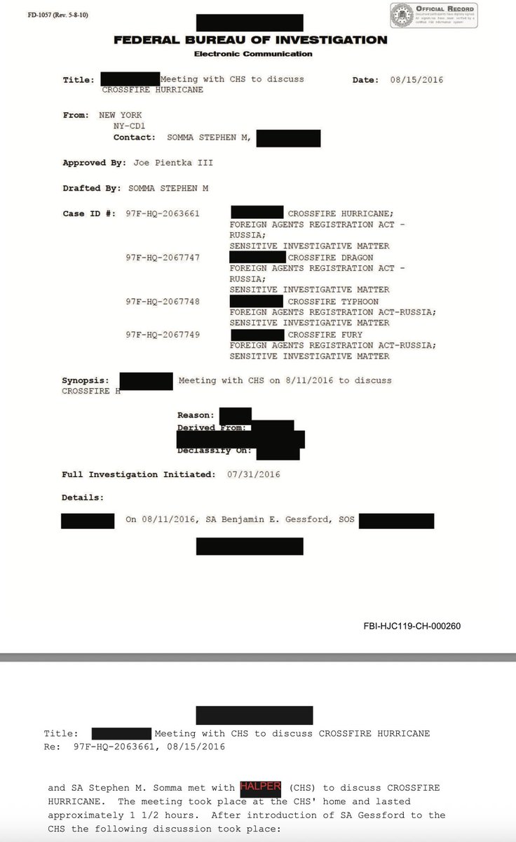 RealSLokhova's tweet image. 🚨Two months before the Mar-a-Lago raid, Wray's FBI retroactively and secretly re-classified Crossfire Hurricane documents that President Trump DECLASSIFIED in the last week in his first term. 

Then they hid the documents, they thought forever, they didn't expect President Trump…