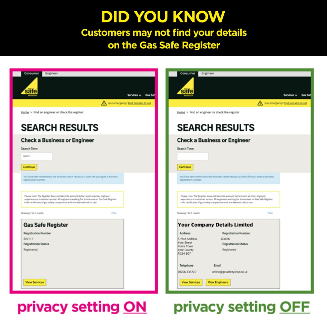 Got some time off for Christmas? Squeeze in a bit of admin and make sure you check your privacy settings to stay visible on the Gas Safe Register!

Check here👇
gassaferegister.co.uk/CheckBusinessR……   

Stay visible, stay booked!

#GasSafeRegister