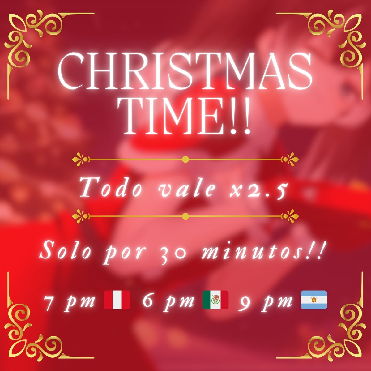 Buenas tardes kurones!! 🫡 Ya estamos casi terminando el año, acercándonos a navidad y con esto tenemos nuestra christmas time!! Un evento en el cual todo lo donado suma x2.5 al contador del extensible uwu, esto será solamente por 30 minutos así que aprovechen el bug!!🤓