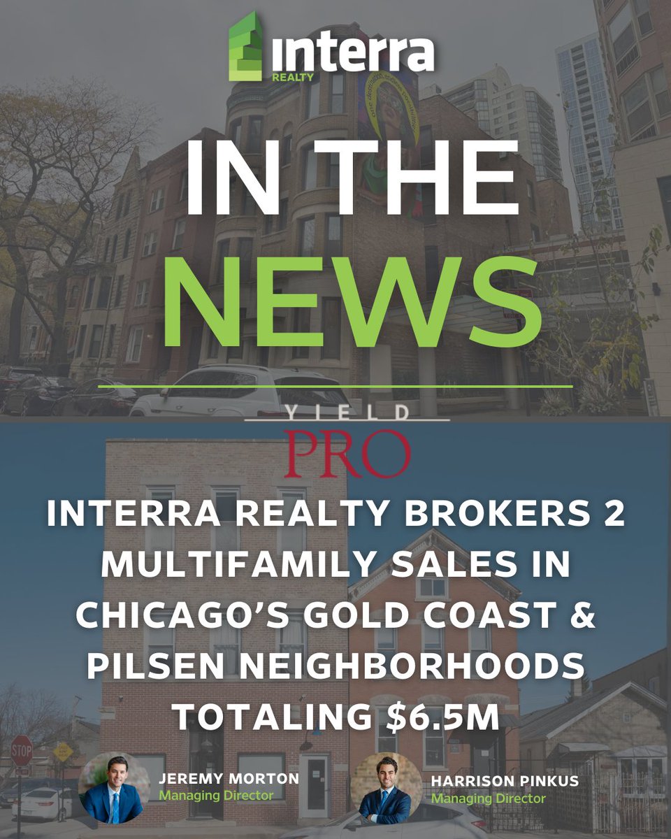 InterraRealty's tweet image. IN THE NEWS | Interra Realty Brokers 2 Multifamily Sales in Chicago’s Gold Coast and Pilsen Neighborhoods Totaling $6.5M

Read the full article at YieldPro: yieldpro.com/2025/12/chestn…
