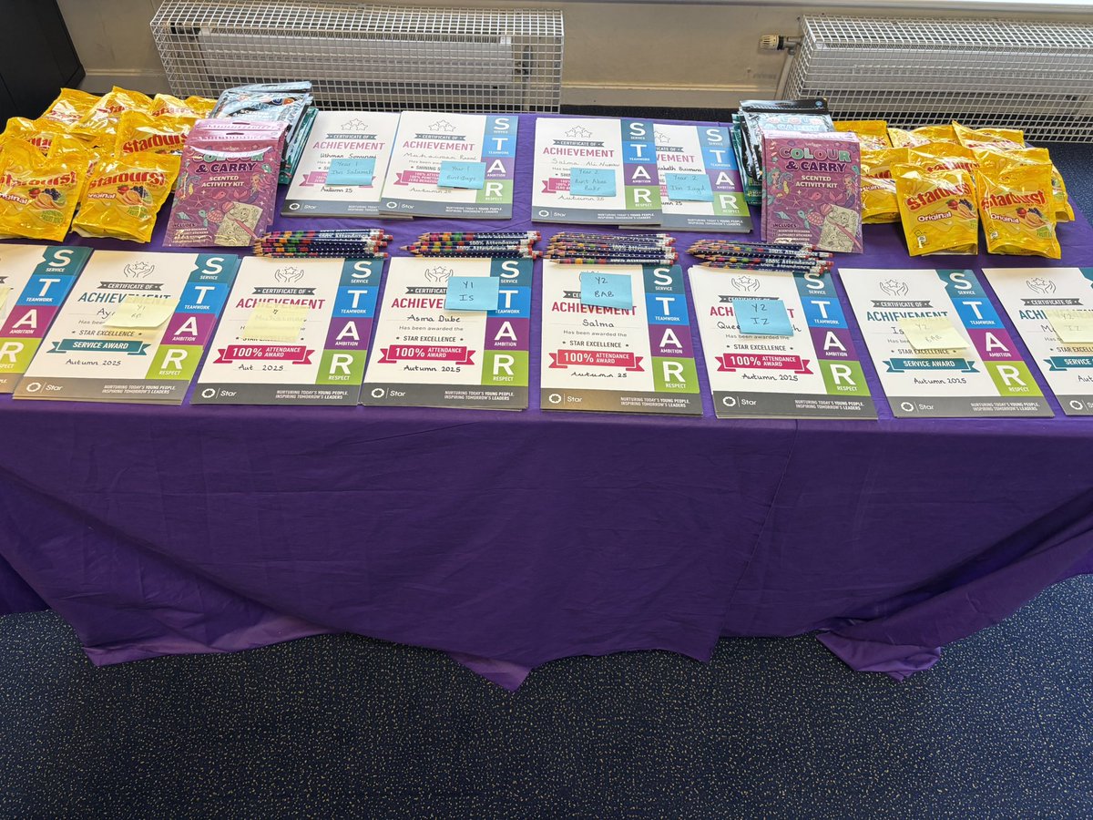 olive_bolton's tweet photo. It has been a wonderful day of celebration assemblies! #WeAreStar #StarOfTheTerm #StarReaders #ShiningStars #AttendanceStars #Prizes #Certificates #Awards #Inspired https://t.co/vQ13VPqfRj
