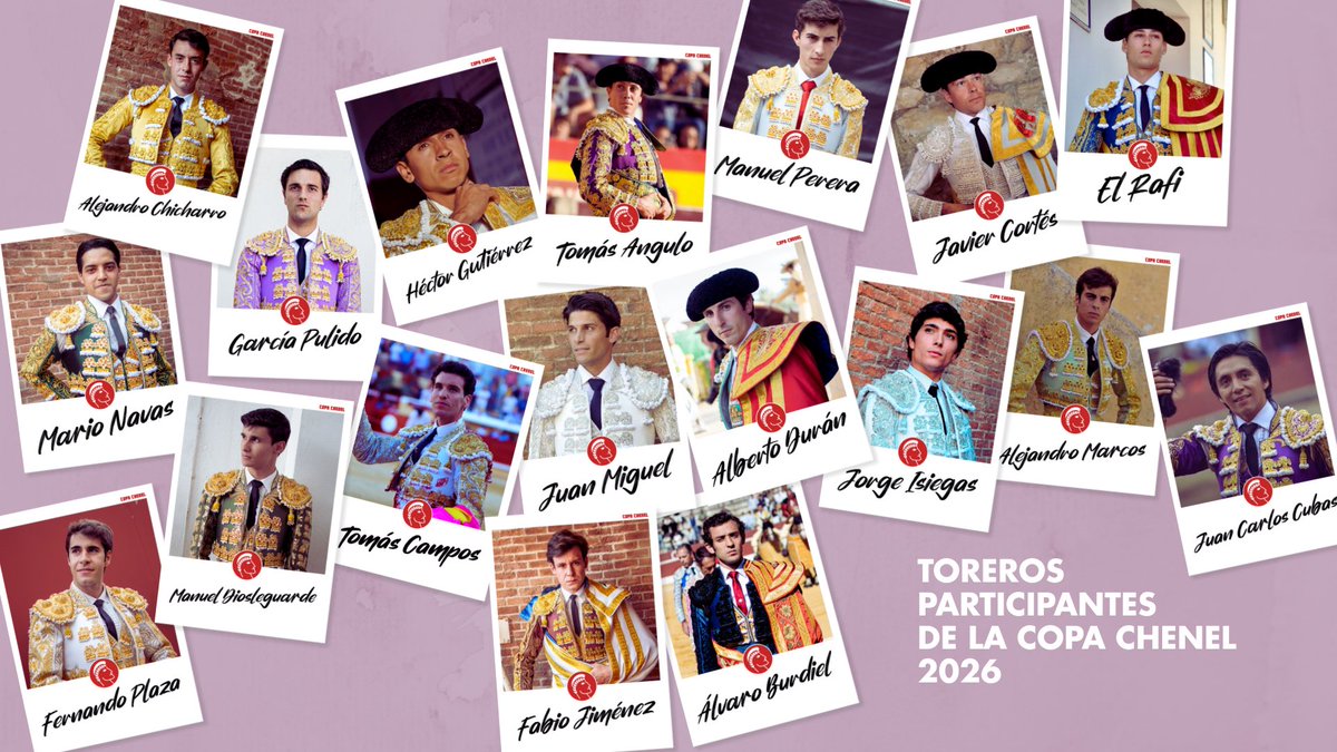 ¡Ya es oficial! 🔝

Los 18 toreros que participarán en la #CopaChenel 2026 son…
