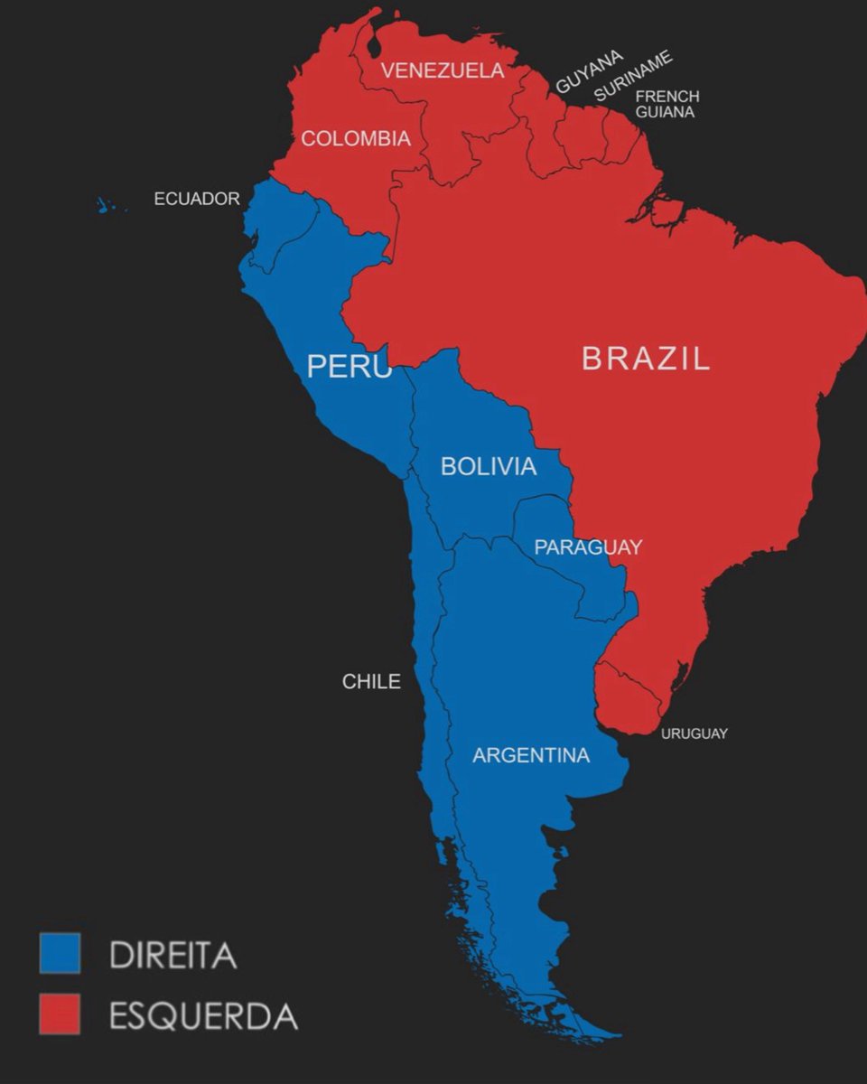 ONDA AZUL

A América do Sul vive uma guinada à direita e ano que vem pode ter quase toda a região dirigida por um presidente de direita. 

Calendário eleitoral presidencial 2026:
🇵🇪Peru: abril
🇨🇴 Colômbia: maio
🇧🇷 Brasil: outubro
🇻🇪 Venezuela: a qualquer momento!
