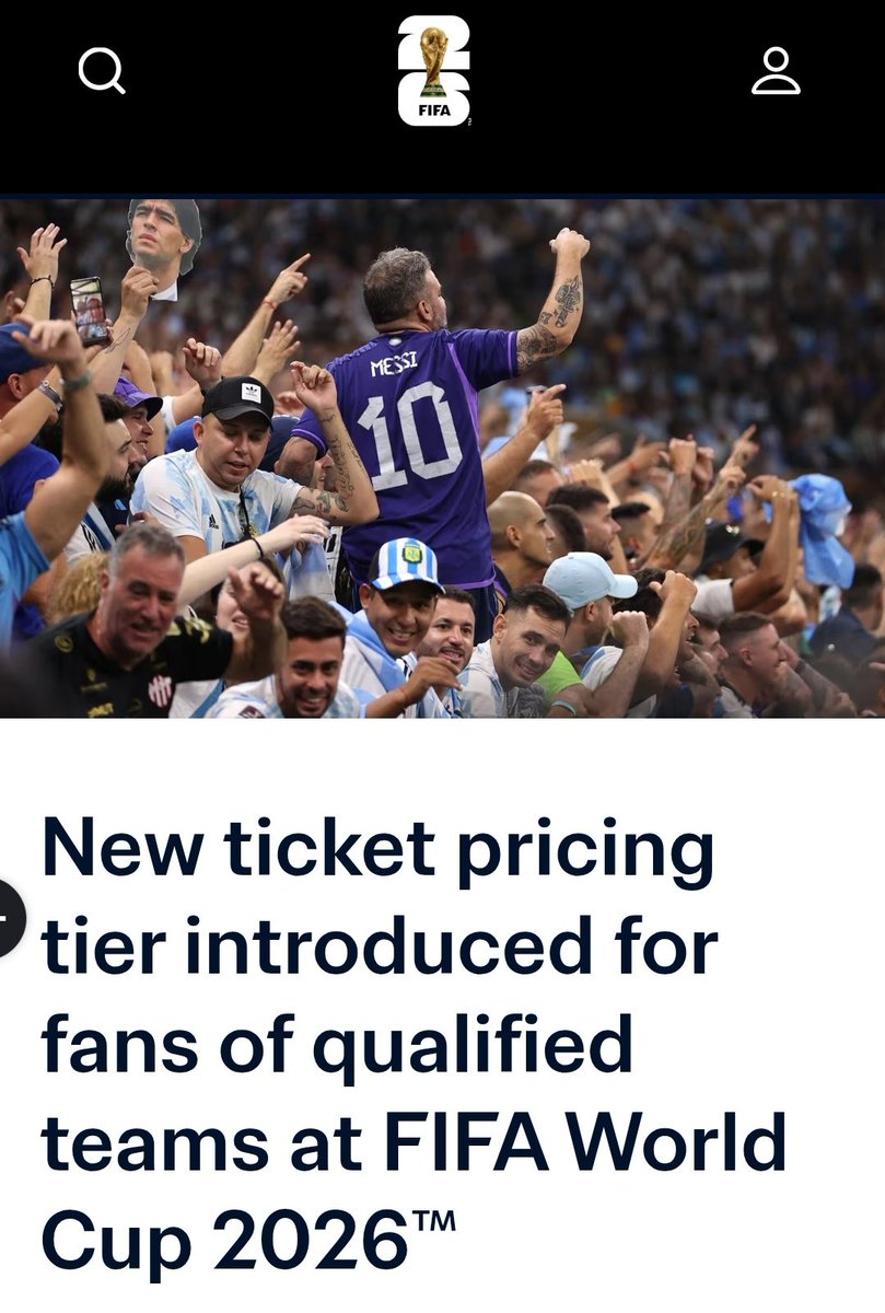 速報🏆️🎟️】 FIFAがサポーター向け新価格帯のW杯チケット
