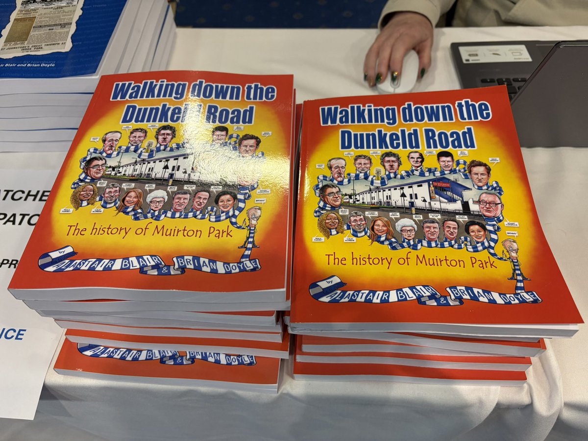 Tonight I had the pleasure of attending and helping out with St Johnstone’s newest book release “Walking Down the Dunkeld Road - The Histoy of Muirton Park”. 
I brought along all the match worn items from our days at Muirton Park. <a href="/sjfcheritage/">St Johnstone FC Heritage Collection</a> <a href="/StJohnstone/">St. Johnstone FC</a>