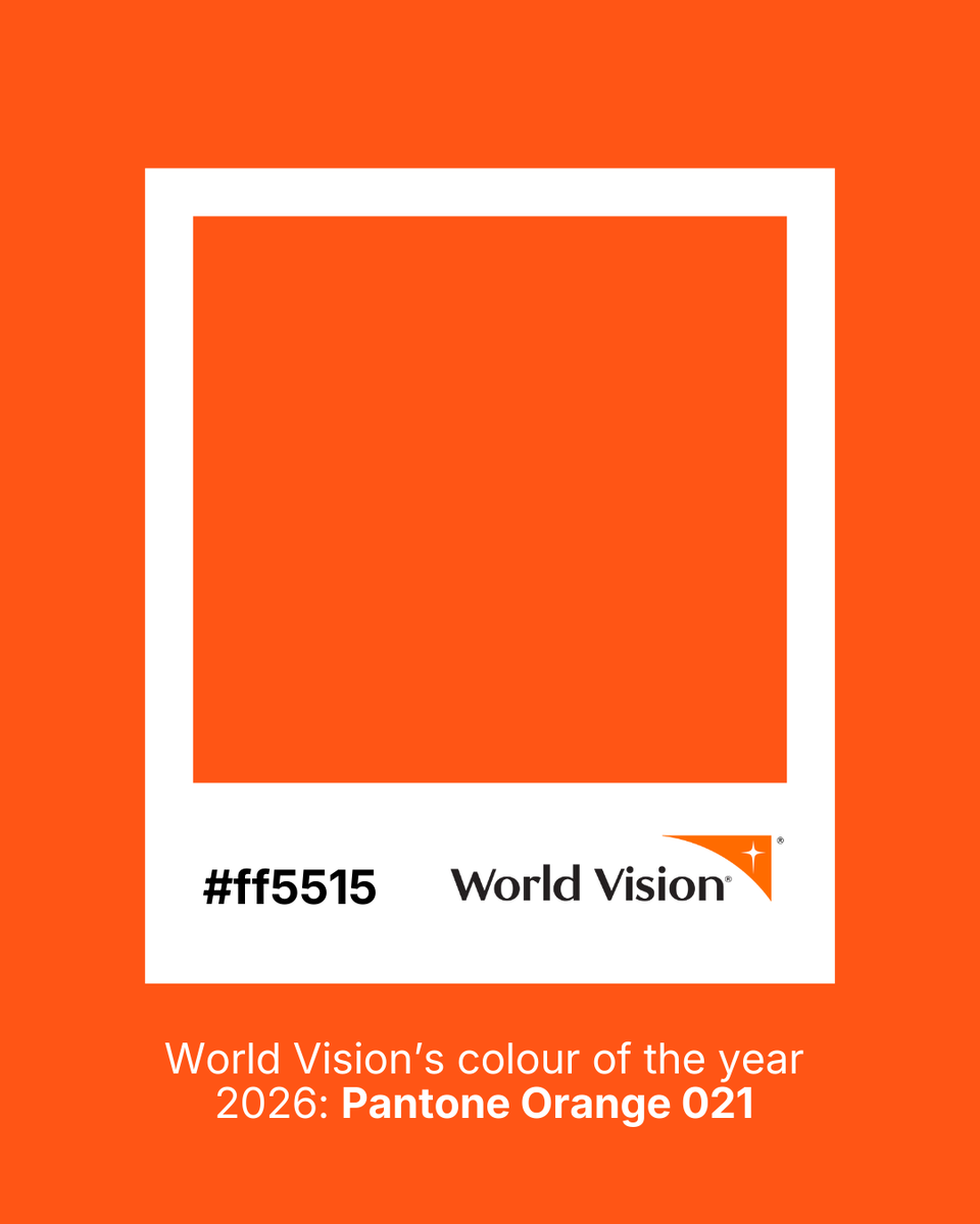 WorldVision's tweet image. World Vision's colour of the year is Pantone Orange 021 - the colour of Bold Hope.🧡 Our orange conveys warmth, action, and optimism—a symbol of progress and a better future. We are donors, partners, and faith-driven leaders united by Bold Hope. #PantoneColoroftheYear