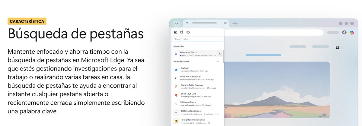 Ahora puedes realizar búsquedas de pestañas en el navegador #Edge

microsoft.com/es-mx/edge/fea…