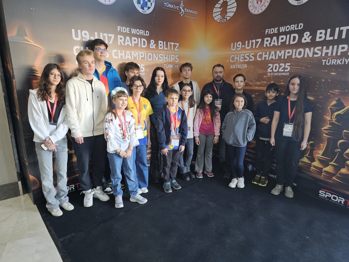 ♟️ FIDE World Rapid &amp; Blitz Youth Championships 2025

Dec 15–21 | Antalya 🇹🇷
Over 300 young players from 34 countries.

🇷🇴 Romania will be represented by a strong youth delegation, ready to compete at the highest international level.

Let there be chess! ♟️🇷🇴

#FRSah #romania