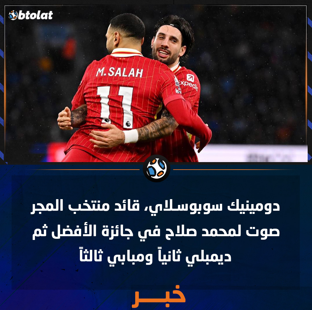 دومينيك سوبوسلاي، قائد منتخب المجر صوت لمحمد صلاح في جائزة الأفضل ثم ديمبلي ثانياً ومبابي ثالثاً 