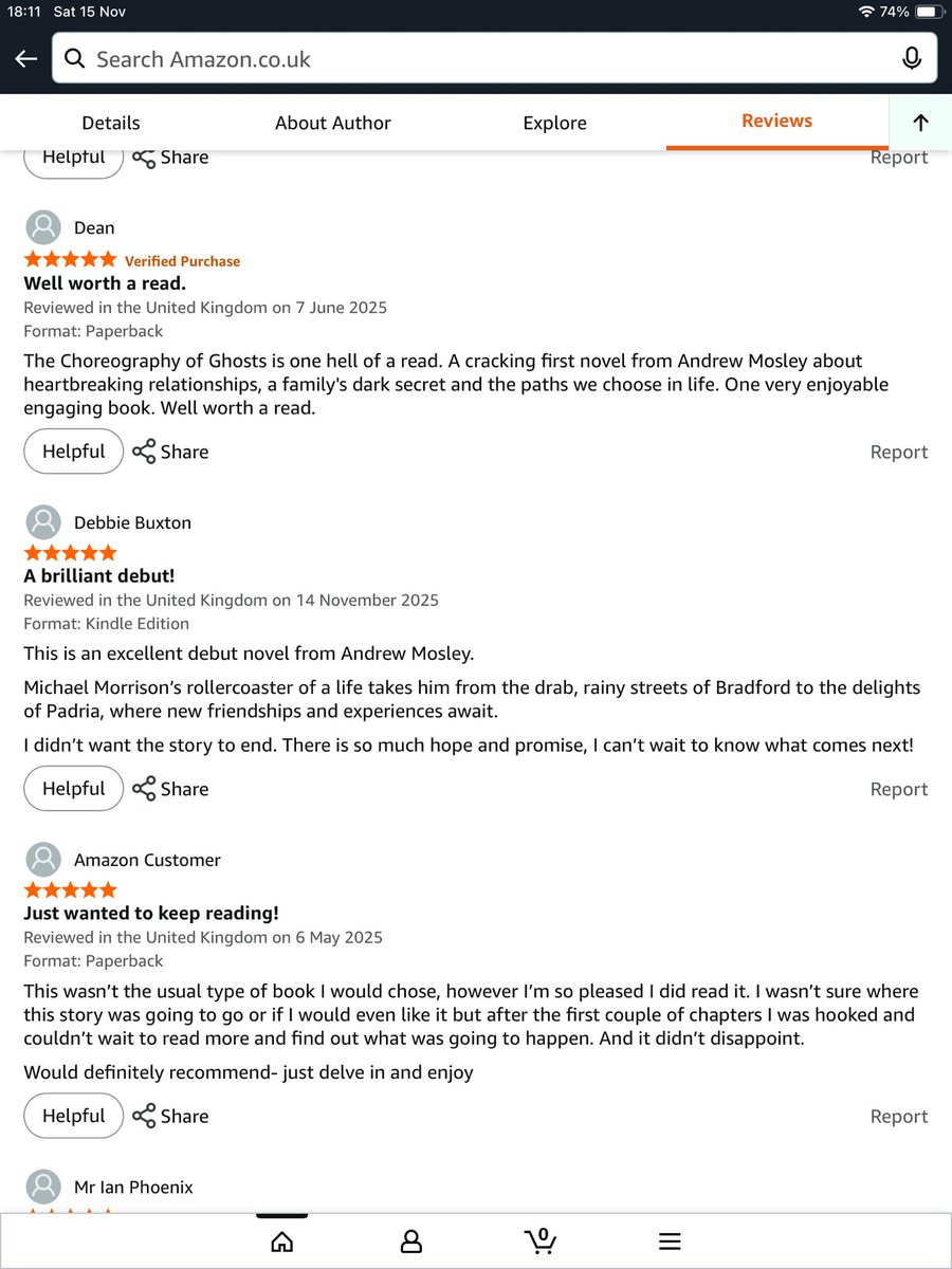 MosleyAndrew's tweet image. Stuck for ideas for that not quite last minute Christmas present? A few opinions from those who have read my novel The Choreography of Ghosts, and here’s a link to get a few quid off from the publisher: 
shop.ingramspark.com/b/084?params=N…