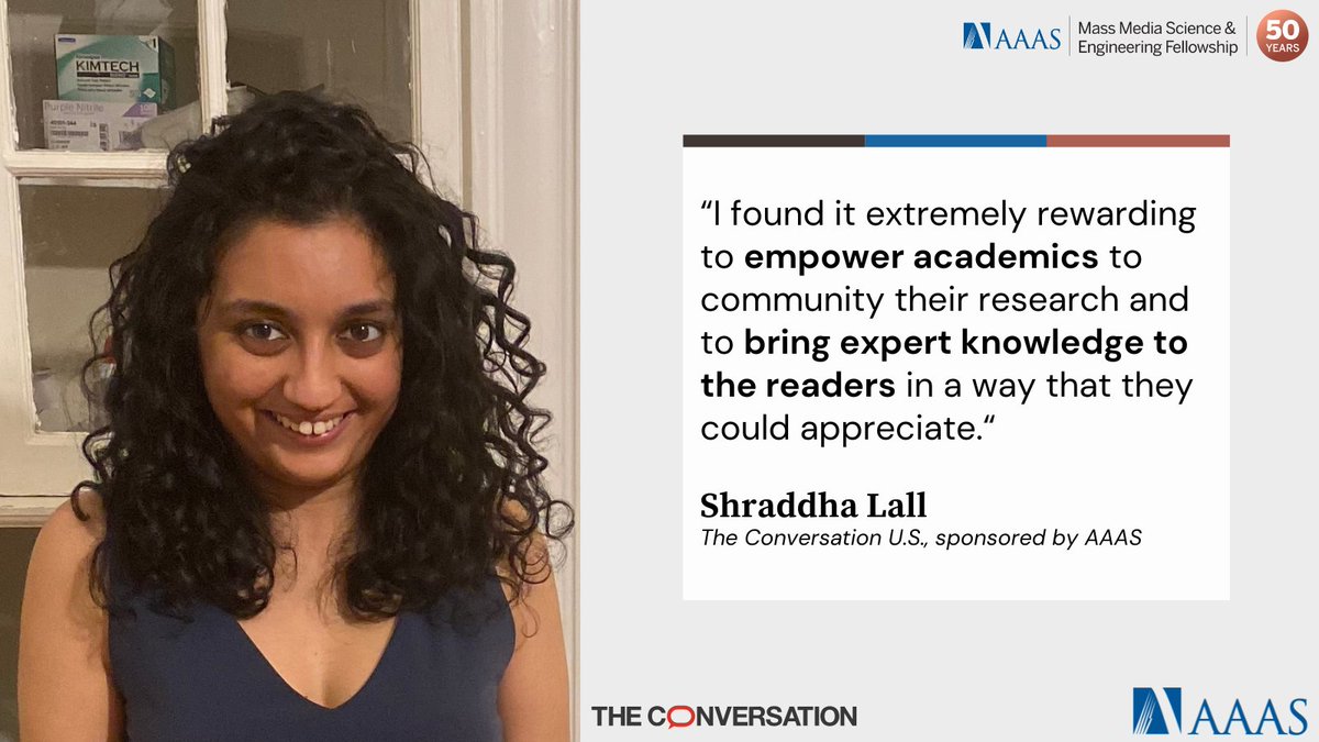 ✍️ This summer, Shraddha dove deep into groundbreaking stories at <a href="/TheConversation/">The Conversation</a> with the support of @AAAS . Don’t miss her latest piece: aaas.org/programs/mass-…