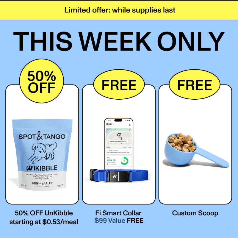 spotandtango's tweet photo. Get 50% Off + FREE Fi Collar 🎁

100% real ingredients

No fillers or preservatives

Vet-developed recipes
Fresh without the fridge