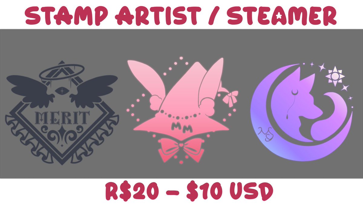 carnival_ten's tweet image. 『 NEW SERVICE 』

!!! VTUBER / ARTIST STAMP !!!
RS20 - $10USD

- Pode incluir nome ou sem!
- You can include a name or not!

- Entrega em até dois dias!
- Delivery within two days!

DM OPEN! DISCORD OPEN! [ bio ] 
VGen tomorrow

#Vtuber #commissionopen