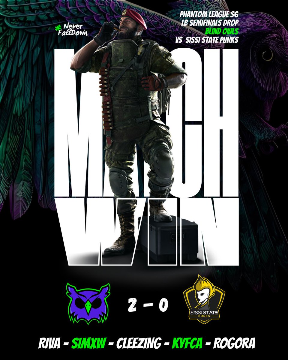 BlindOwlsGG's tweet image. The ITALIAN PASSION is just better 🇮🇹

Today, is the day of the revenge, from the winner to the loser bracket, we move on @PHANTOM_LEAGUE 💜

We are living an amazing journey ✈️

🗺️ 7 - 5 on Bank
🗺️ 7 - 0 on Skyscraper

GGs to @SissiStatePunks 🤝

NEVER FALL DOWN