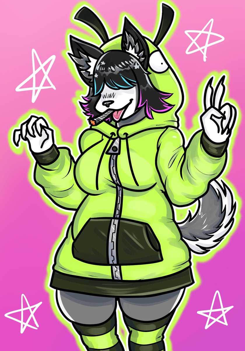 Everyone looks good in a Gir hoodie 🐶

Comm for my IRL bestie ☺️