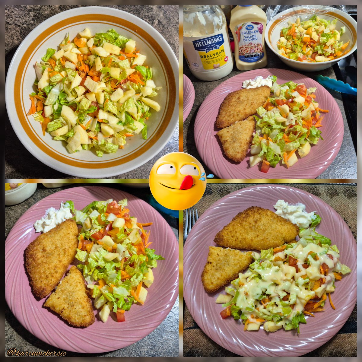 karenmckersie's tweet image. Crispy Sole Fillets &amp;amp; tossed salad with Apple, so fresh and delicious! 😋🐟🥗🍎 #fish #Salad #Food #Foodie