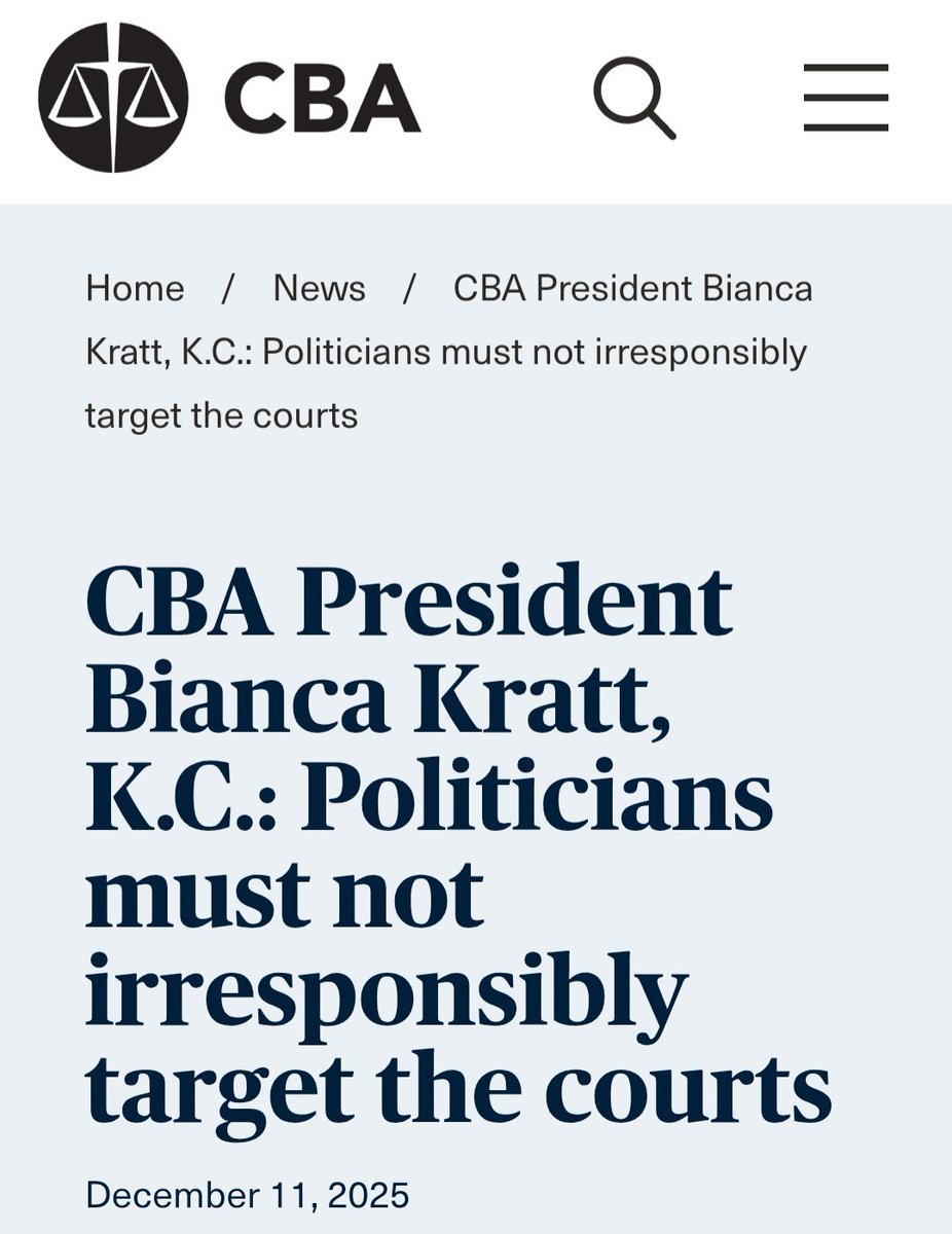 🚨THREE LEGAL ASSOCIATIONS CALL ON EBY &amp; THE NDP TO STOP UNDERMINING THE JUDICIARY🚨

Last week, the Trial Lawyers Association of BC wrote a scathing letter to the Premier calling on him to stop undermining public confidence in the justice system.

The President of the