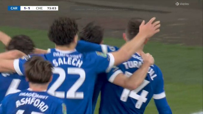 ديفيد تورنبول يحرز هدف التعادل لكارديف سيتي.. كارديف سيتي 1 1 تشيلسي 