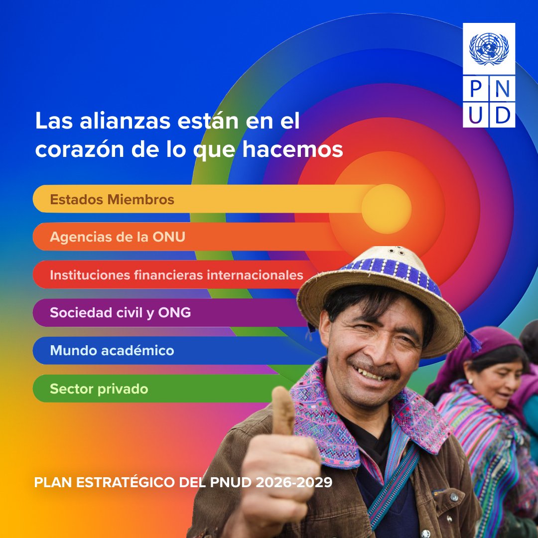 🌎Con acciones integradas y basadas en evidencia, en el <a href="/pnud/">ONU Desarrollo</a> trabajamos para acelerar el desarrollo humano y reducir la presión sobre el planeta.

📘 Acompañar a los países junto a nuestros socios es clave en nuestro nuevo Plan Estratégico 2026–2029 ➡️ strategicplan.undp.org/es